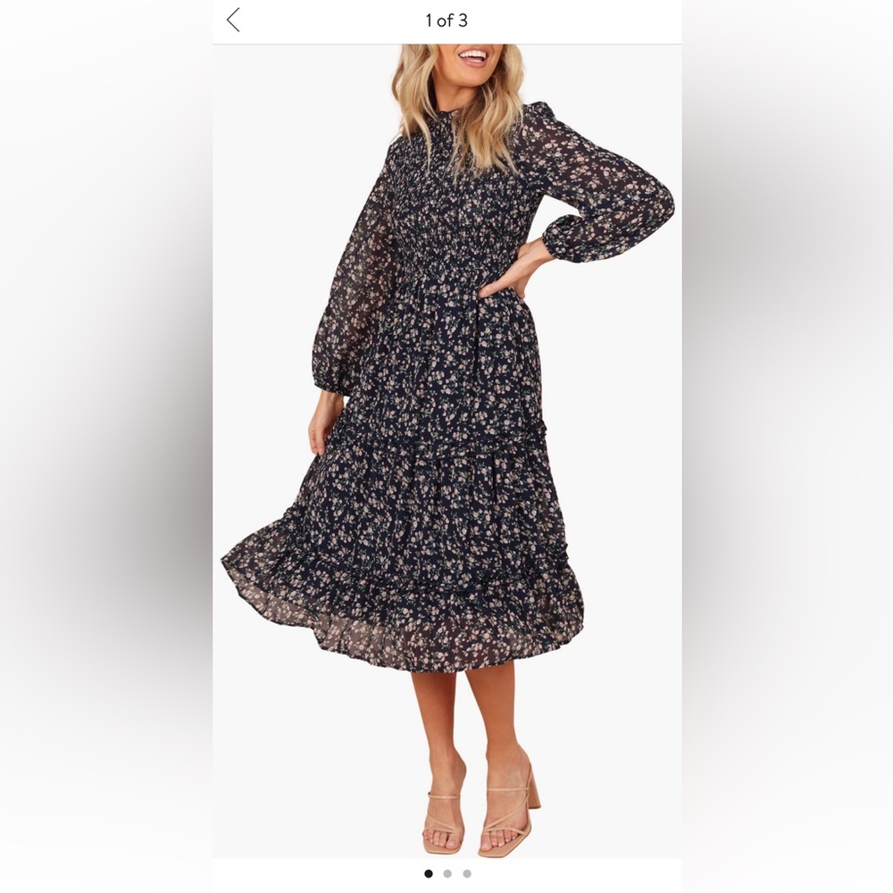 Petal & Pup Black Floral Midi Dress